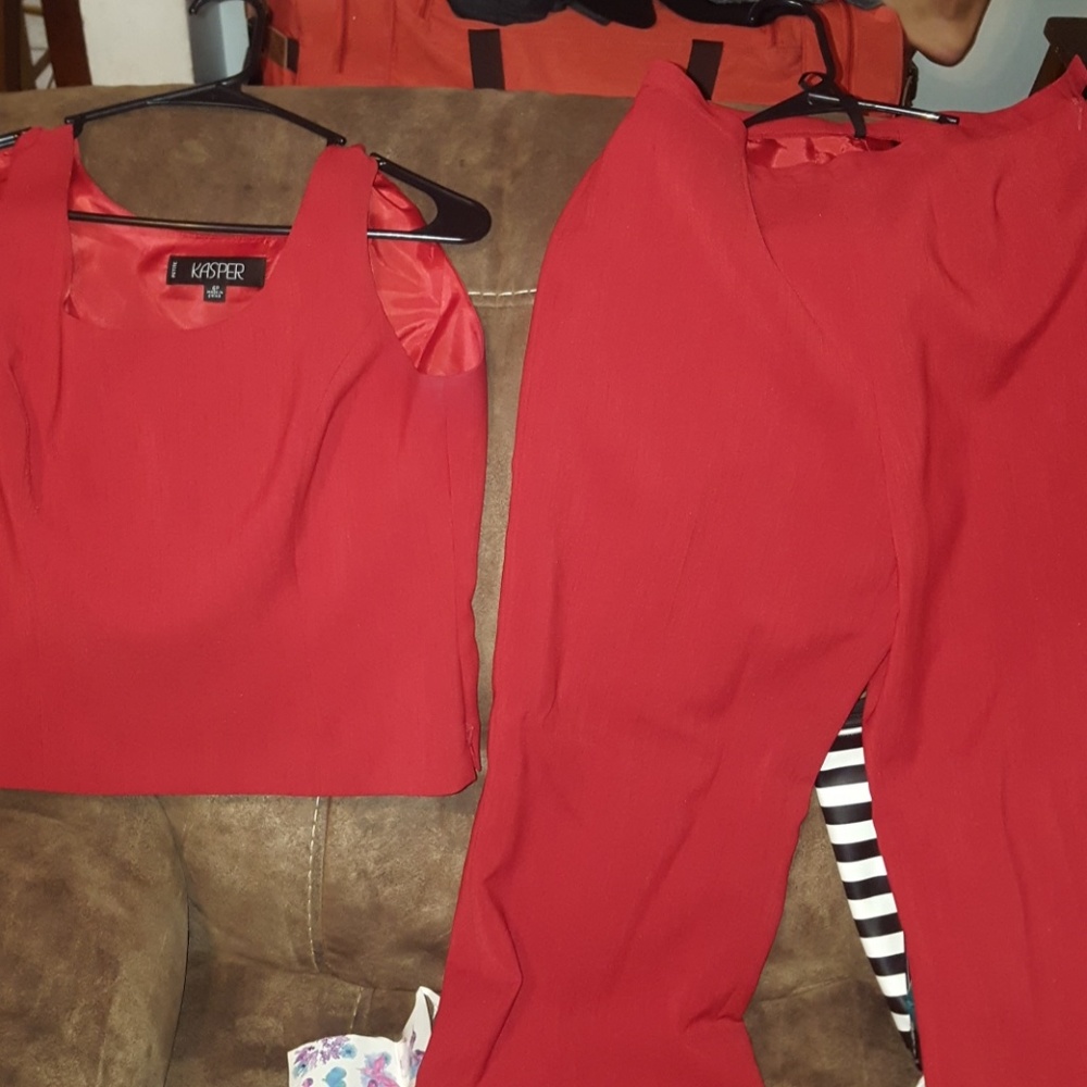 Kasper Red Womans pant suit
